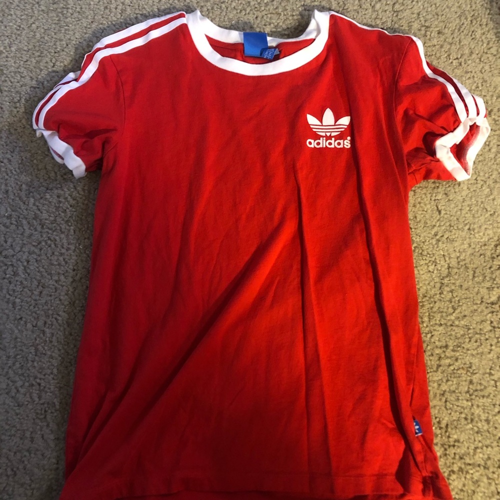 Red Adidas tee